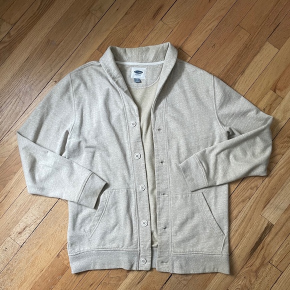 Old Navy Men’s Sz L Fleece Shawl Collar Cardigan Sweater - Picture 1 of 4